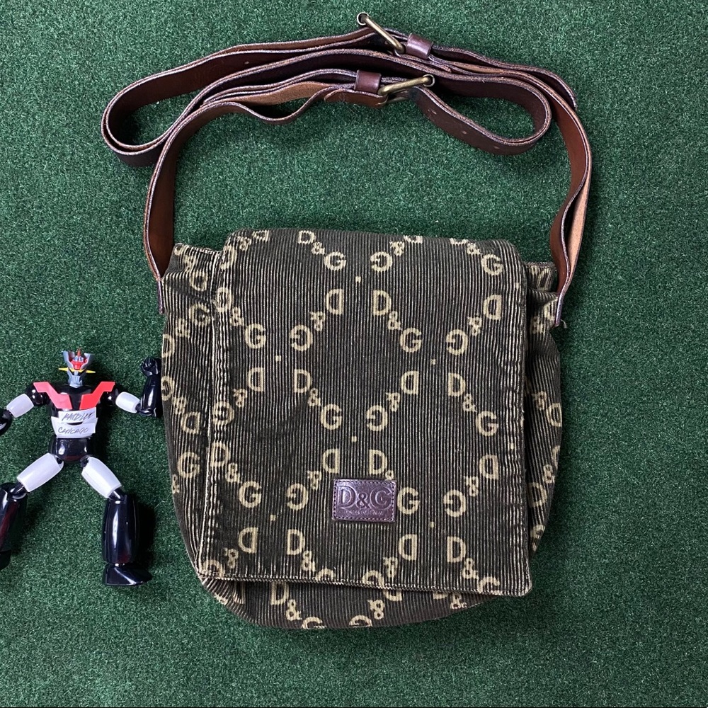 Dolce & Gabbana Corduroy Crossbody Messenger Bag